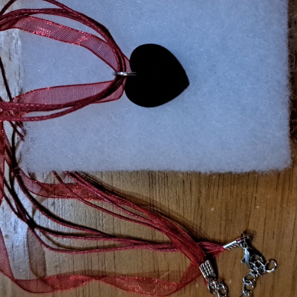 Midnight Fire Crystal Heart Necklace - Picture 5 of 6